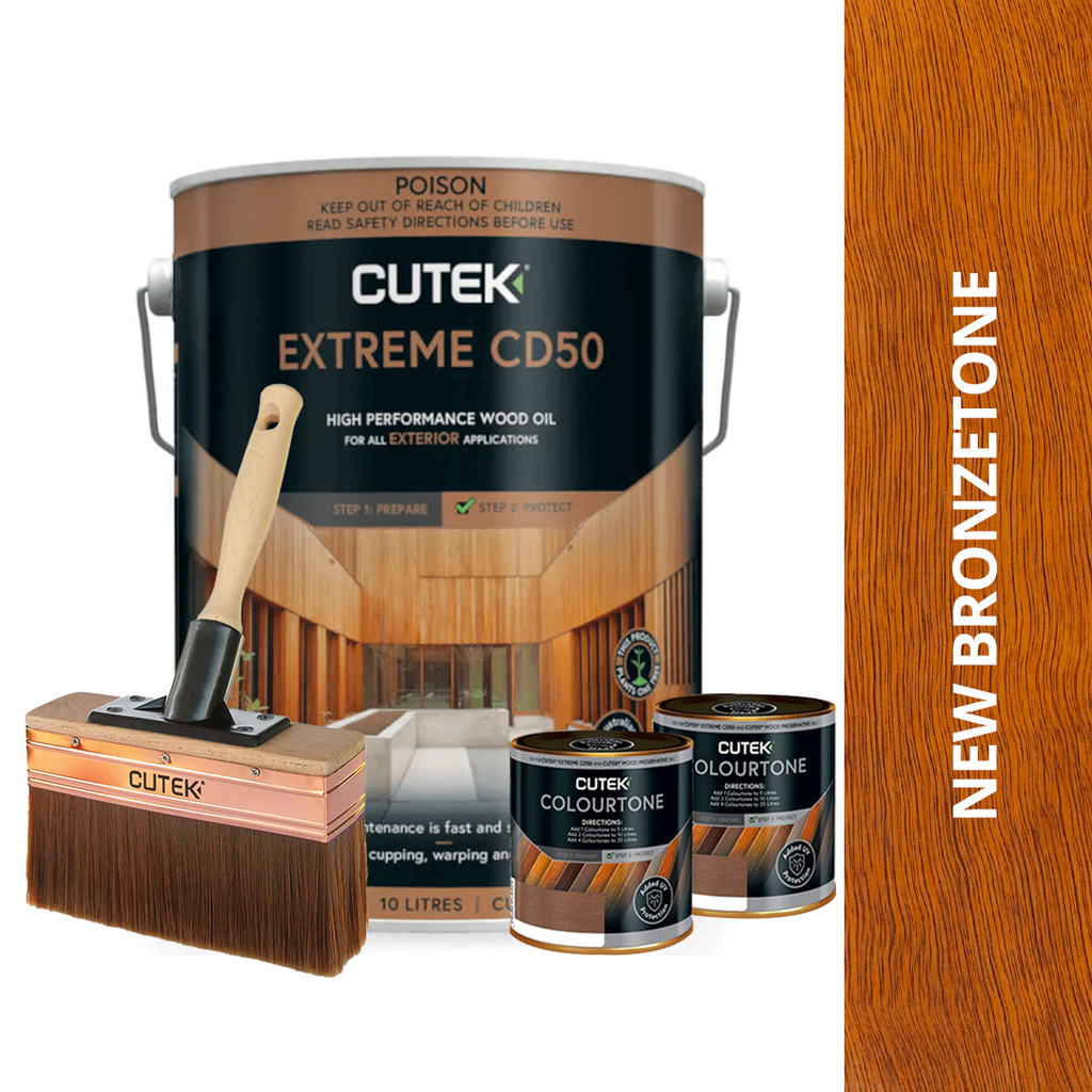 CUTEK Bundle - 10L Extreme CD50 Decking Oil With Cutek Applicator Oil Brush Range