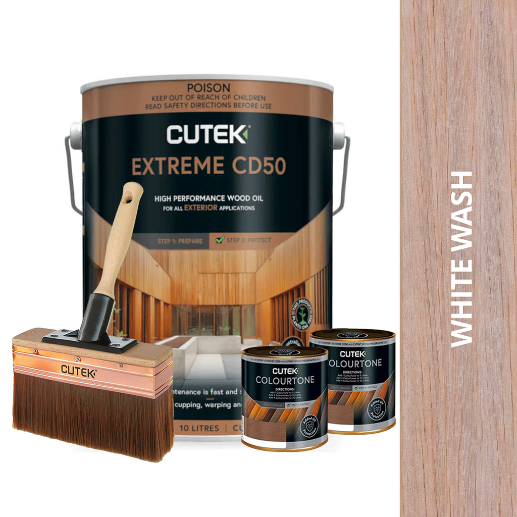 CUTEK Bundle - 10L Extreme CD50 Decking Oil With Cutek Applicator Oil Brush Range