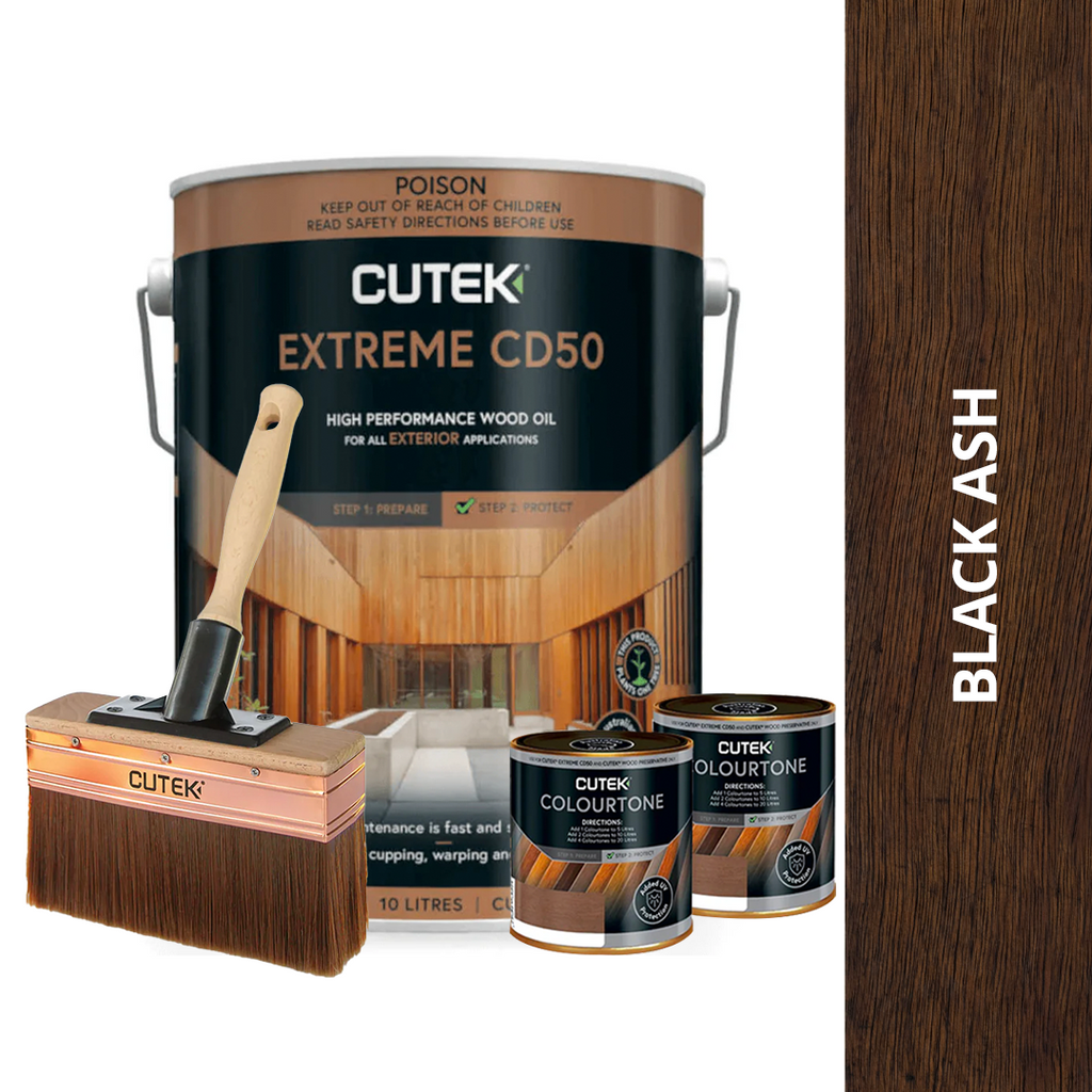 CUTEK Bundle - 10L Extreme CD50 Decking Oil With Cutek Applicator Oil Brush Range