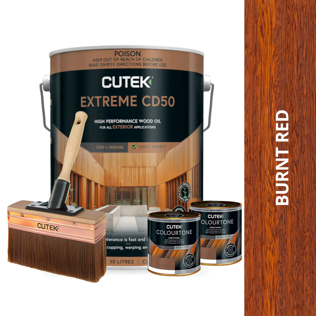 CUTEK Bundle - 10L Extreme CD50 Decking Oil With Cutek Applicator Oil Brush Range