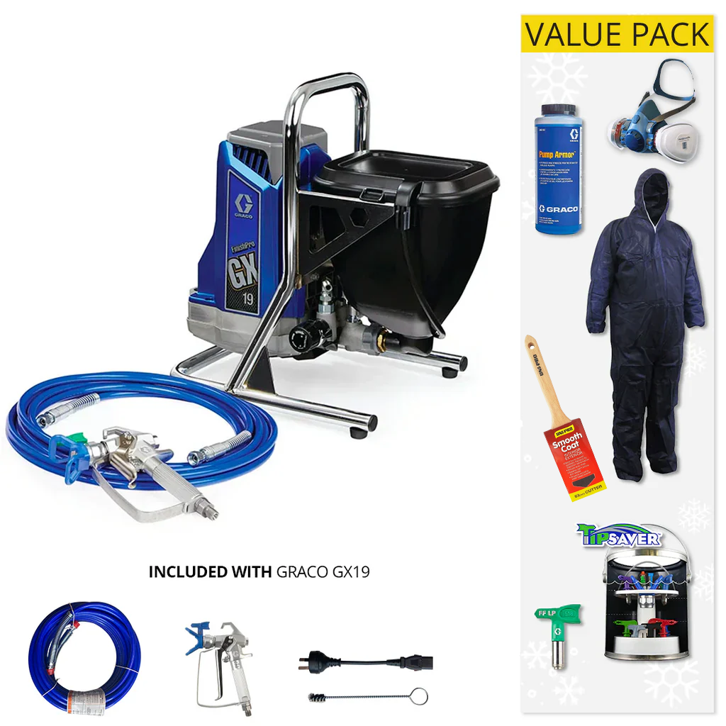 Graco Airless Paint Sprayer FinishPro FFGX 19 with Value Pack