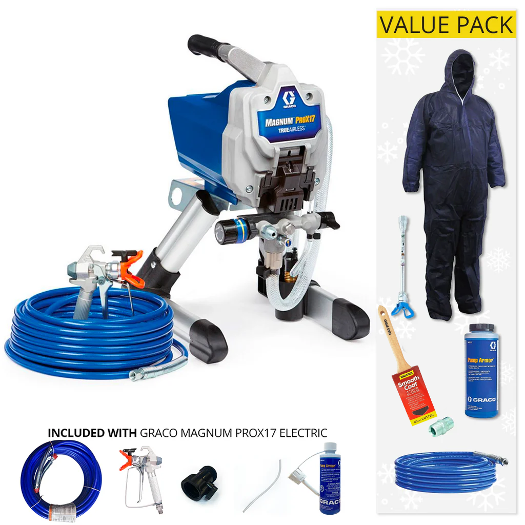 Graco Magnum ProX17 Electric Airless Paint Sprayer (17H203) Stand + Value Pack