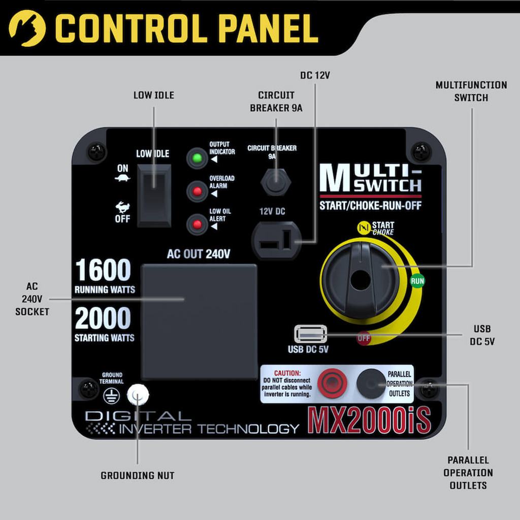 MaxWatt 2000W Pure Sine Wave Digital Inverter Generator