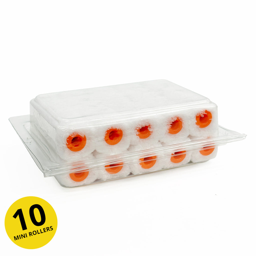 Mini-Microfibre 100mm Rollers 10mm Nap - 10-pack - Best Price in Australia