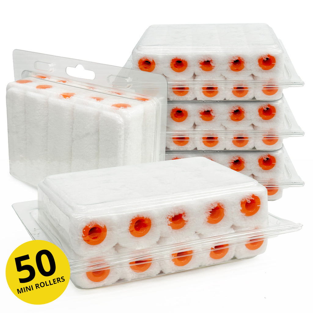 Mini-Microfibre 100mm Rollers 10mm Nap - 10-pack - Best Price in Australia - Special