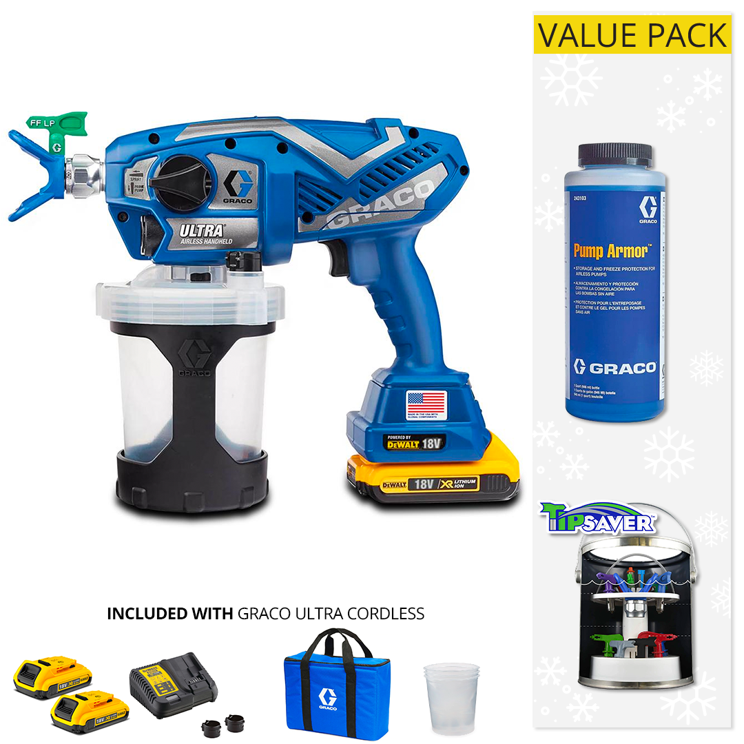 Graco Ultra Cordless Paint Sprayer with DeWalt Battery